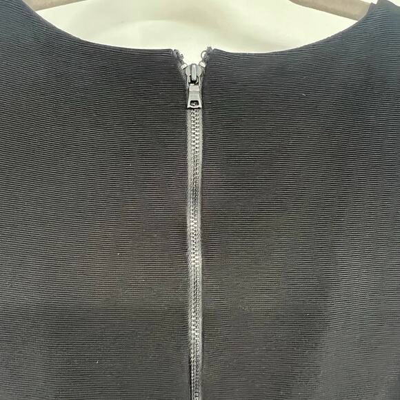 Alice + Olivia Employed 3/4 Sleeve Skater Mini Dress Women's Size 0 Black Lined - Picture 5 of 10